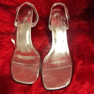 Clear Sandal with Clear Block Heel